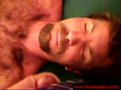 Hairy straight redneck gets facial treatment