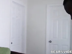 Bearded bear moaning as getting raw drilled in his tight ass